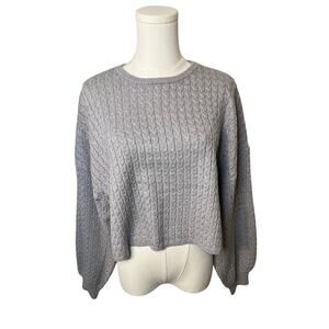 Philosophy Republic Clothing grey heather Cable knit sweater Medium (B160291)